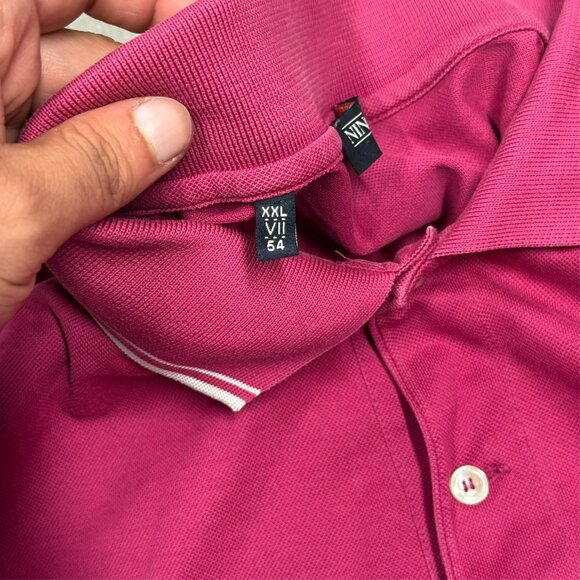 Nino Marini Pink Polo Shirt Italy Filo Di Scozia Cotton Mesh Short Sleeve XXL - Picture 7 of 10
